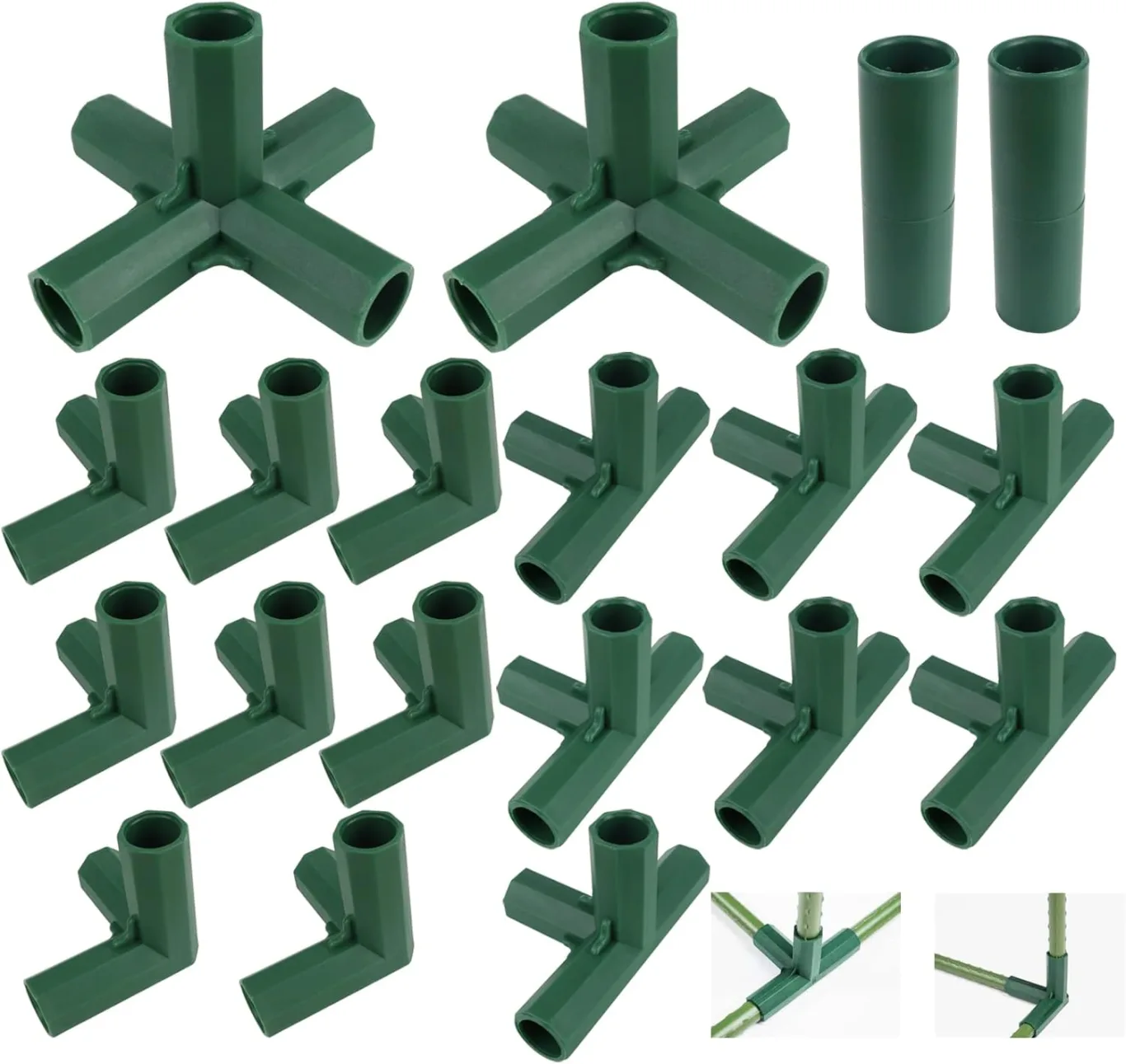 20 STK Verbindungsstücke für Gewächshaus Rahmen, Eckverbinder für Gartenrahmen, für Garten Rahmen Regale (3 4 5 Wege, 16mm ) - Bild 1