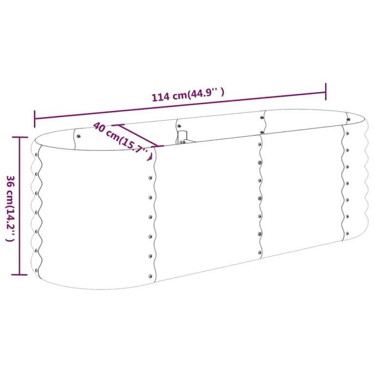 vidaXL Hochbeet, Wetterfestes Hochbeet für Garten Balkon Terrasse, Kräuterhochbeet zum Selber Bauen, Pflanzkasten aus Metall, Verzinkter Stahl Grau – Bild 3