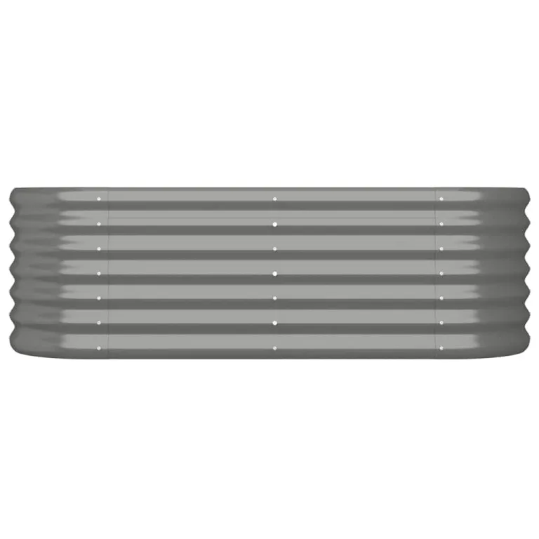vidaXL Hochbeet, Wetterfestes Hochbeet für Garten Balkon Terrasse, Kräuterhochbeet zum Selber Bauen, Pflanzkasten aus Metall, Verzinkter Stahl Grau – Bild 5