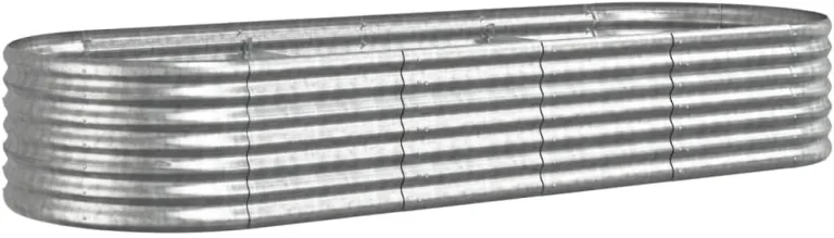 vidaXL Hochbeet, Wetterfestes Hochbeet für Garten Balkon Terrasse, Kräuterhochbeet zum Selber Bauen, Pflanzkasten aus Metall, Verzinkter Stahl Grau – Bild 9