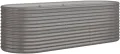 vidaXL Hochbeet, Wetterfestes Hochbeet für Garten Balkon Terrasse, Kräuterhochbeet zum Selber Bauen, Pflanzkasten aus Metall, Verzinkter Stahl Grau - Thumbnail 2
