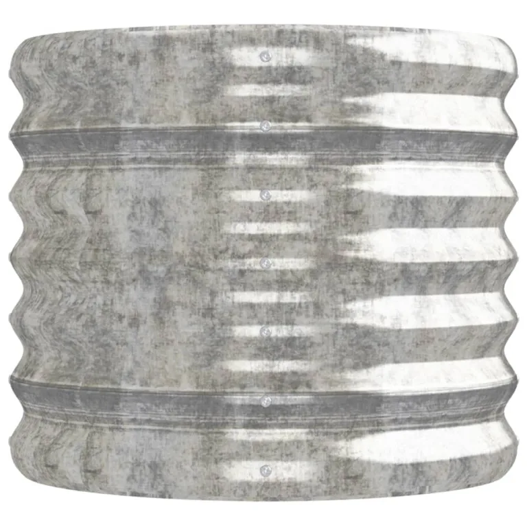 vidaXL Hochbeet, Wetterfestes Hochbeet für Garten Balkon Terrasse, Kräuterhochbeet zum Selber Bauen, Pflanzkasten aus Metall, Verzinkter Stahl Silbern – Bild 6