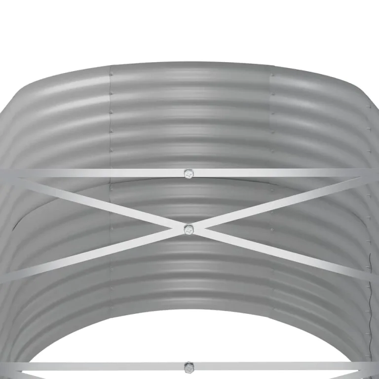 vidaXL Hochbeet, Wetterfestes Hochbeet für Garten Balkon Terrasse, Kräuterhochbeet zum Selber Bauen, Pflanzkasten aus Metall, Verzinkter Stahl Grau – Bild 4