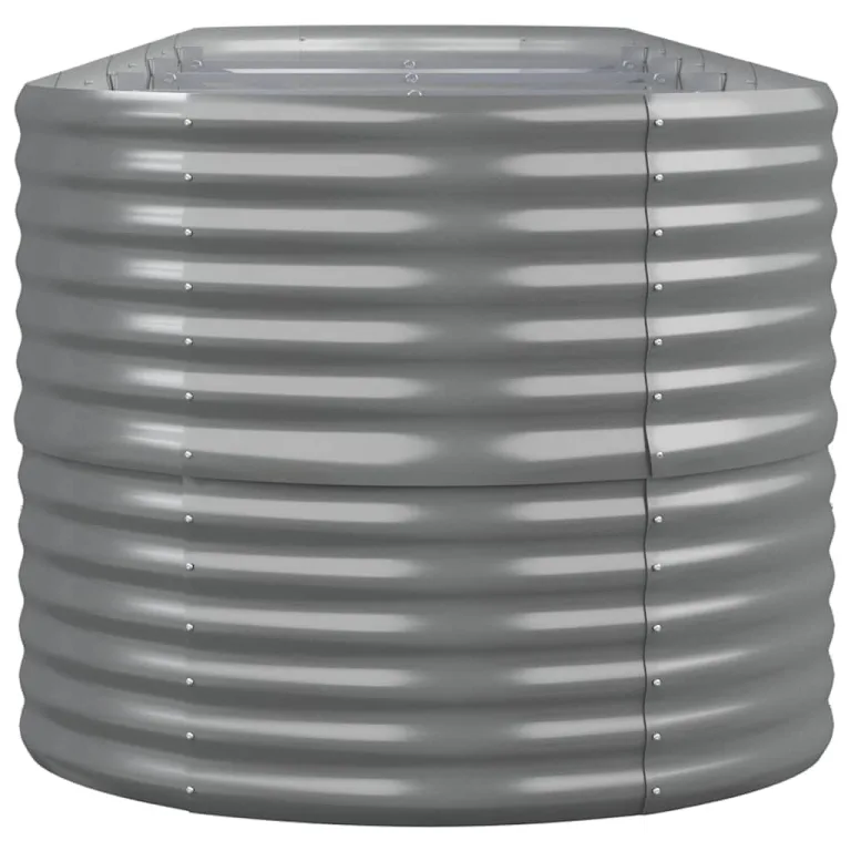 vidaXL Hochbeet, Wetterfestes Hochbeet für Garten Balkon Terrasse, Kräuterhochbeet zum Selber Bauen, Pflanzkasten aus Metall, Verzinkter Stahl Grau – Bild 6