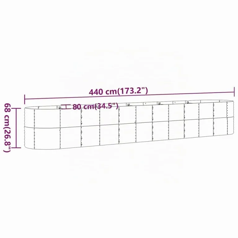 vidaXL Hochbeet, Wetterfestes Hochbeet für Garten Balkon Terrasse, Kräuterhochbeet zum Selber Bauen, Pflanzkasten aus Metall, Verzinkter Stahl Grau – Bild 7