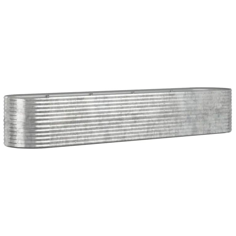 vidaXL Hochbeet, Wetterfestes Hochbeet für Garten Balkon Terrasse, Kräuterhochbeet zum Selber Bauen, Pflanzkasten aus Metall, Verzinkter Stahl Grau – Bild 8