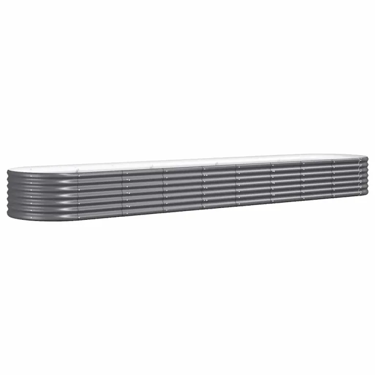 vidaXL Hochbeet, Wetterfestes Hochbeet für Garten Balkon Terrasse, Kräuterhochbeet zum Selber Bauen, Pflanzkasten aus Metall, Verzinkter Stahl Grau – Bild 9