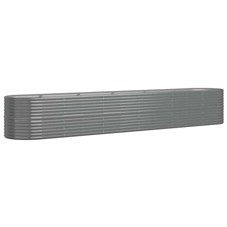 vidaXL Hochbeet, Wetterfestes Hochbeet für Garten Balkon Terrasse, Kräuterhochbeet zum Selber Bauen, Pflanzkasten aus Metall, Verzinkter Stahl Grau – Bild 1