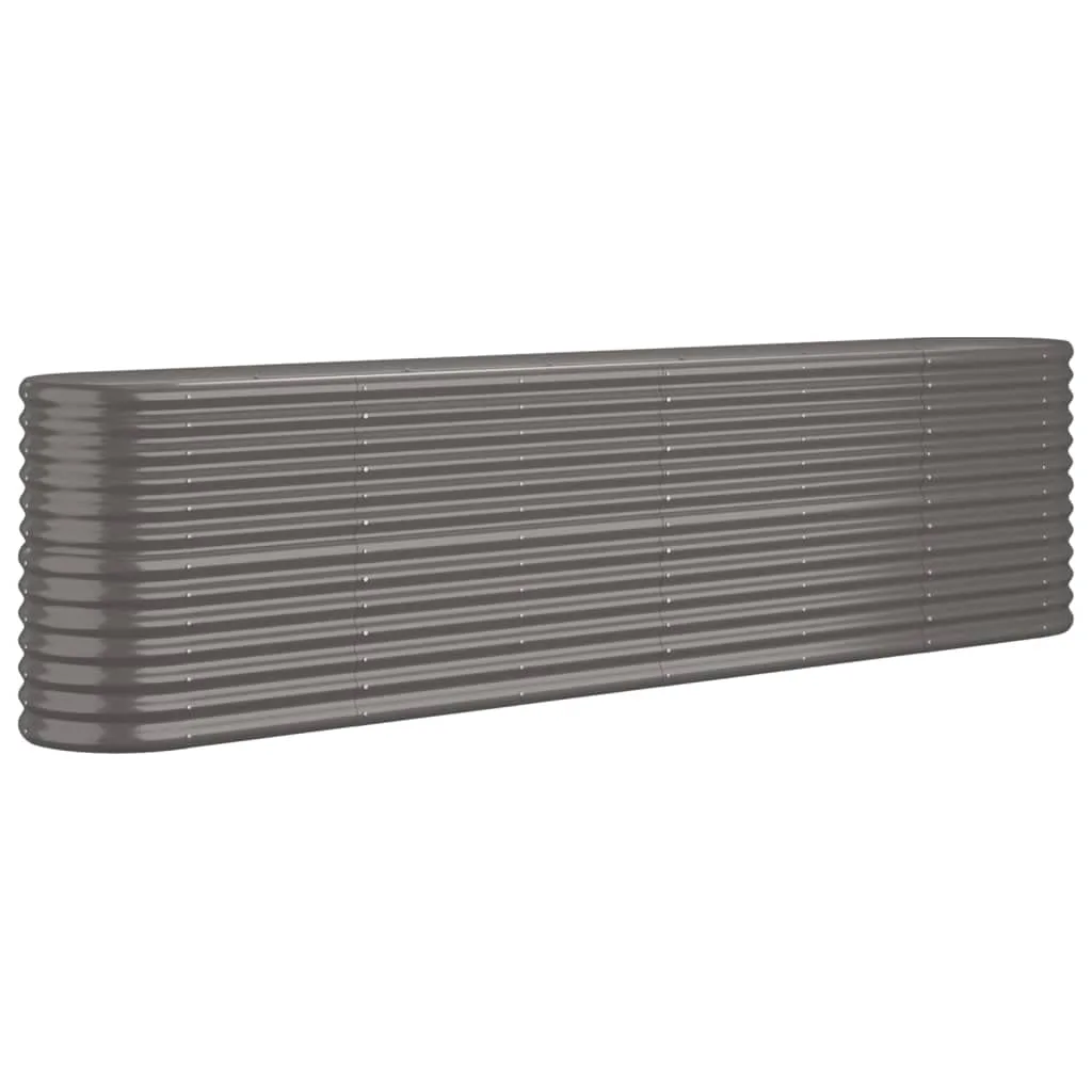 vidaXL Hochbeet, Wetterfestes Hochbeet für Garten Balkon Terrasse, Kräuterhochbeet zum Selber Bauen, Pflanzkasten aus Metall, Verzinkter Stahl Grau - Bild 1