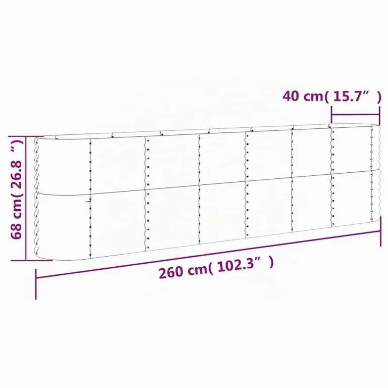 vidaXL Hochbeet, Wetterfestes Hochbeet für Garten Balkon Terrasse, Kräuterhochbeet zum Selber Bauen, Pflanzkasten aus Metall, Verzinkter Stahl Anthrazit – Bild 3