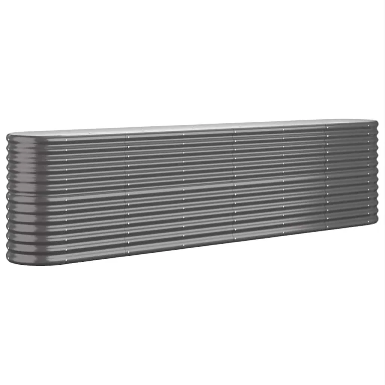 vidaXL Hochbeet, Wetterfestes Hochbeet für Garten Balkon Terrasse, Kräuterhochbeet zum Selber Bauen, Pflanzkasten aus Metall, Verzinkter Stahl Anthrazit – Bild 1