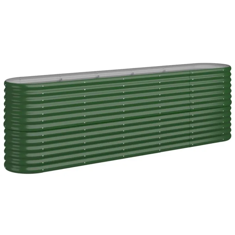 vidaXL Hochbeet, Wetterfestes Hochbeet für Garten Balkon Terrasse, Kräuterhochbeet zum Selber Bauen, Pflanzkasten aus Metall, Verzinkter Stahl Grün – Bild 1