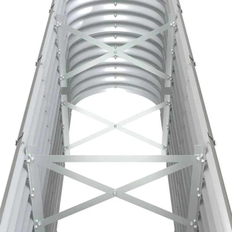 vidaXL Hochbeet, Wetterfestes Hochbeet für Garten Balkon Terrasse, Kräuterhochbeet zum Selber Bauen, Pflanzkasten aus Metall, Verzinkter Stahl Grau – Bild 4