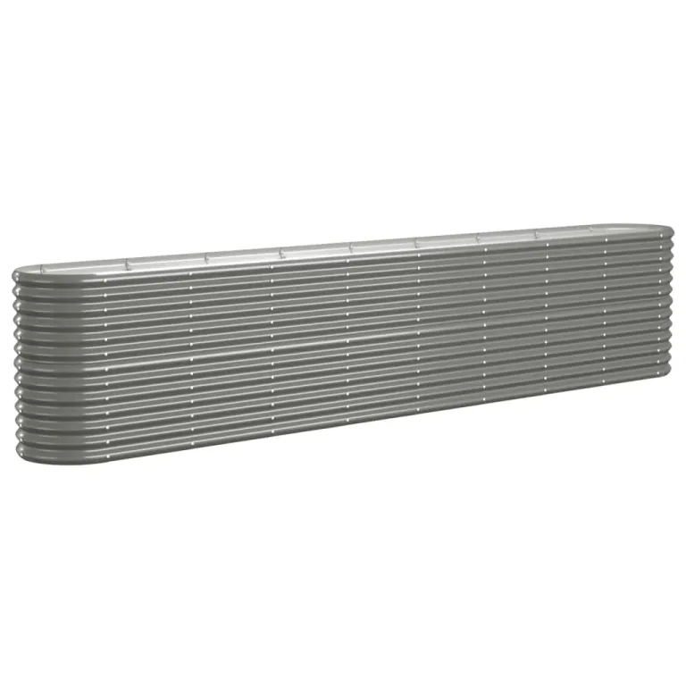 vidaXL Hochbeet, Wetterfestes Hochbeet für Garten Balkon Terrasse, Kräuterhochbeet zum Selber Bauen, Pflanzkasten aus Metall, Verzinkter Stahl Grau – Bild 1