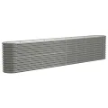 vidaXL Hochbeet, Wetterfestes Hochbeet für Garten Balkon Terrasse, Kräuterhochbeet zum Selber Bauen, Pflanzkasten aus Metall, Verzinkter Stahl Grau - Thumbnail 1