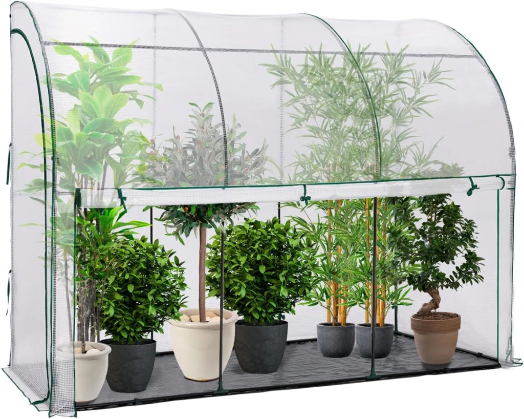 IDMarket - Wandgebautes Wintergewächshaus 300 x 80 x 160 cm mit doppelter Öffnung für Balkon und Terrasse