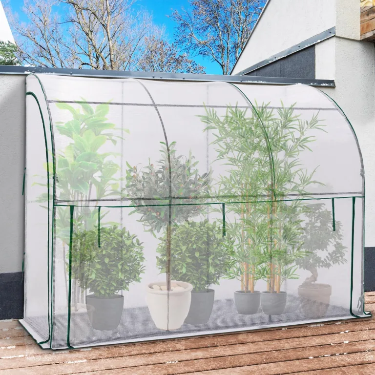 IDMarket - Wandgebautes Wintergewächshaus 300 x 80 x 160 cm mit doppelter Öffnung für Balkon und Terrasse – Bild 5