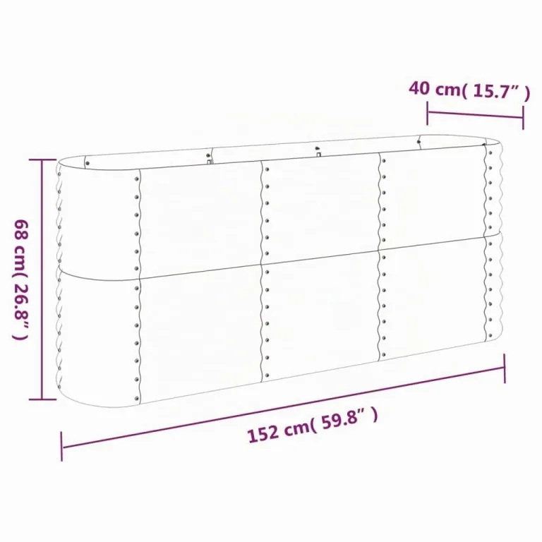 vidaXL Hochbeet, Wetterfestes Hochbeet für Garten Balkon Terrasse, Kräuterhochbeet zum Selber Bauen, Pflanzkasten aus Metall, Verzinkter Stahl Grau – Bild 3
