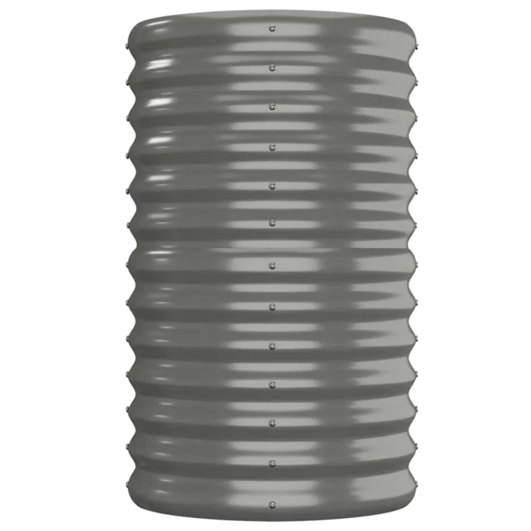 vidaXL Hochbeet, Wetterfestes Hochbeet für Garten Balkon Terrasse, Kräuterhochbeet zum Selber Bauen, Pflanzkasten aus Metall, Verzinkter Stahl Grau – Bild 6