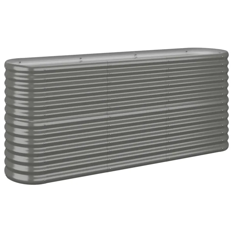 vidaXL Hochbeet, Wetterfestes Hochbeet für Garten Balkon Terrasse, Kräuterhochbeet zum Selber Bauen, Pflanzkasten aus Metall, Verzinkter Stahl Grau – Bild 1