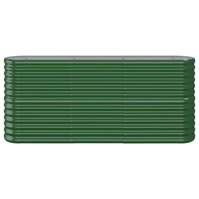 vidaXL Hochbeet, Wetterfestes Hochbeet für Garten Balkon Terrasse, Kräuterhochbeet zum Selber Bauen, Pflanzkasten aus Metall, Pulverbeschichteter Stahl Grün – Bild 5