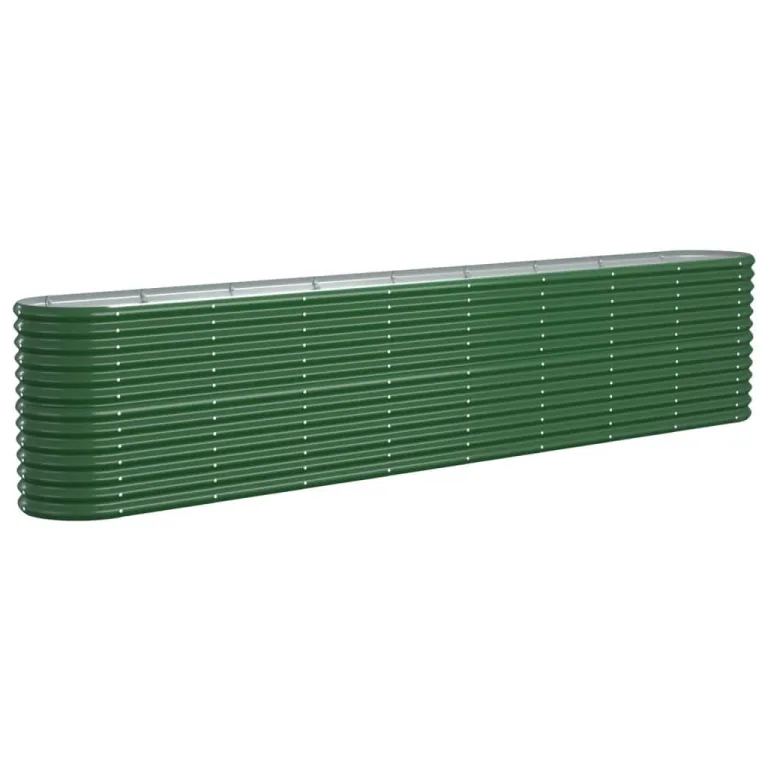 vidaXL Hochbeet, Wetterfestes Hochbeet für Garten Balkon Terrasse, Kräuterhochbeet zum Selber Bauen, Pflanzkasten aus Metall, Pulverbeschichteter Stahl Grün – Bild 10