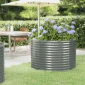 vidaXL Hochbeet, Wetterfestes Hochbeet für Garten Balkon Terrasse, Kräuterhochbeet zum Selber Bauen, Pflanzkasten aus Metall, Verzinkter Stahl Grau - Thumbnail 3