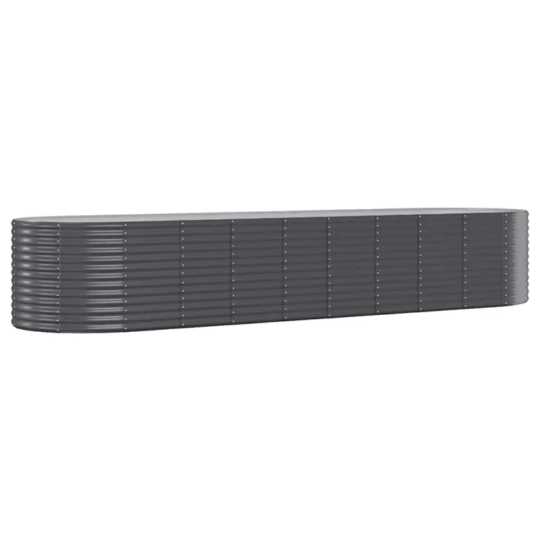 vidaXL Hochbeet, Wetterfestes Hochbeet für Garten Balkon Terrasse, Kräuterhochbeet zum Selber Bauen, Pflanzkasten aus Metall, Verzinkter Stahl Anthrazit – Bild 9
