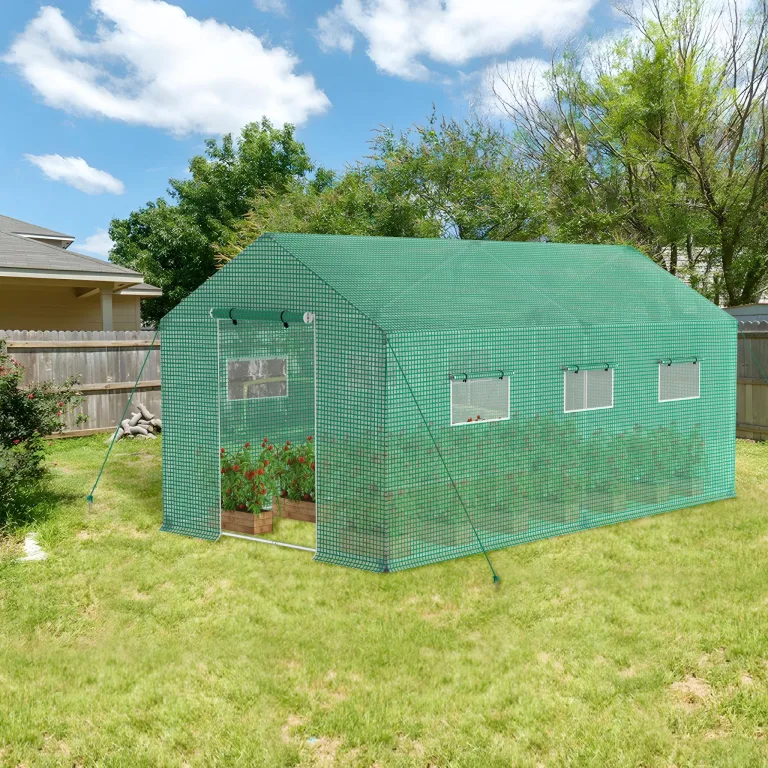 UISEBRT Gewächshaus Foliengewächshaus Winterfest Folientunnel Tomatenhaus Begehbares Treibhaus Frostschutz, 3x2x2m - 6m² – Bild 10