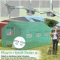 UISEBRT Gewächshaus Foliengewächshaus Winterfest Folientunnel Tomatenhaus Begehbares Treibhaus Frostschutz, 3x2x2m - 6m² - Thumbnail 6