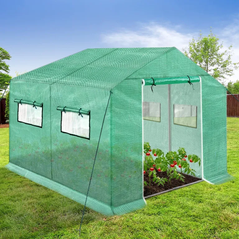 NAIZY Gewächshaus 3x2x2m 6㎡ Gewächshause HDPE+LDPE+Verzinktes Rohr Greenhouse mit Fenster Tomatenhaus Winterfest UV-Schutz für Garten Pflanze, Grün – Bild 9