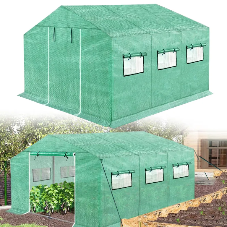NAIZY Gewächshaus 3x2x2m 6㎡ Gewächshause HDPE+LDPE+Verzinktes Rohr Greenhouse mit Fenster Tomatenhaus Winterfest UV-Schutz für Garten Pflanze, Grün – Bild 10