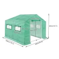 NAIZY Gewächshaus 3x2x2m 6㎡ Gewächshause HDPE+LDPE+Verzinktes Rohr Greenhouse mit Fenster Tomatenhaus Winterfest UV-Schutz für Garten Pflanze, Grün - Thumbnail 2