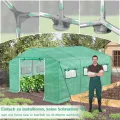 NAIZY Gewächshaus 3x2x2m 6㎡ Gewächshause HDPE+LDPE+Verzinktes Rohr Greenhouse mit Fenster Tomatenhaus Winterfest UV-Schutz für Garten Pflanze, Grün - Thumbnail 7