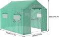 AufuN Gewächshaus Tomatengewächshaus 3x2x2m für Tomaten, mit Gitternetz und Fernster, Winterfest Treibhaus, Pflanzenhaus, Mehrweg,Schrägdach, Grün - Thumbnail 2