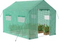 AufuN Gewächshaus Tomatengewächshaus 3x2x2m für Tomaten, mit Gitternetz und Fernster, Winterfest Treibhaus, Pflanzenhaus, Mehrweg,Schrägdach, Grün - Thumbnail 1