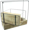 FRANK FLECHTWAREN Wandpflanzer Modern Look, 2er Set, recyceltes Holz, Mattschwarz lackiertes Metall, ausgeschlagen mit Folie, Maße: 31 x 13 x 30 cm, 36 x 13 x 36 cm - Thumbnail 5