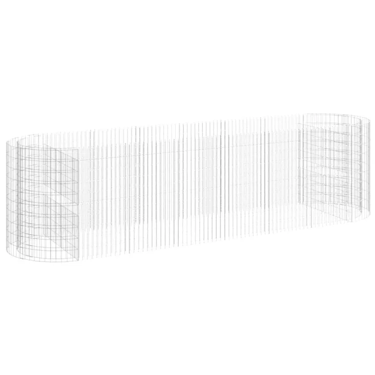 vidaXL Gabionen Hochbeet Steinkorb Pflanzkorb Gabionenkorb Pflanzkasten Pflanzkübel Pflanzbeet Garten Verzinktes Eisen 400x100x100 cm – Bild 1