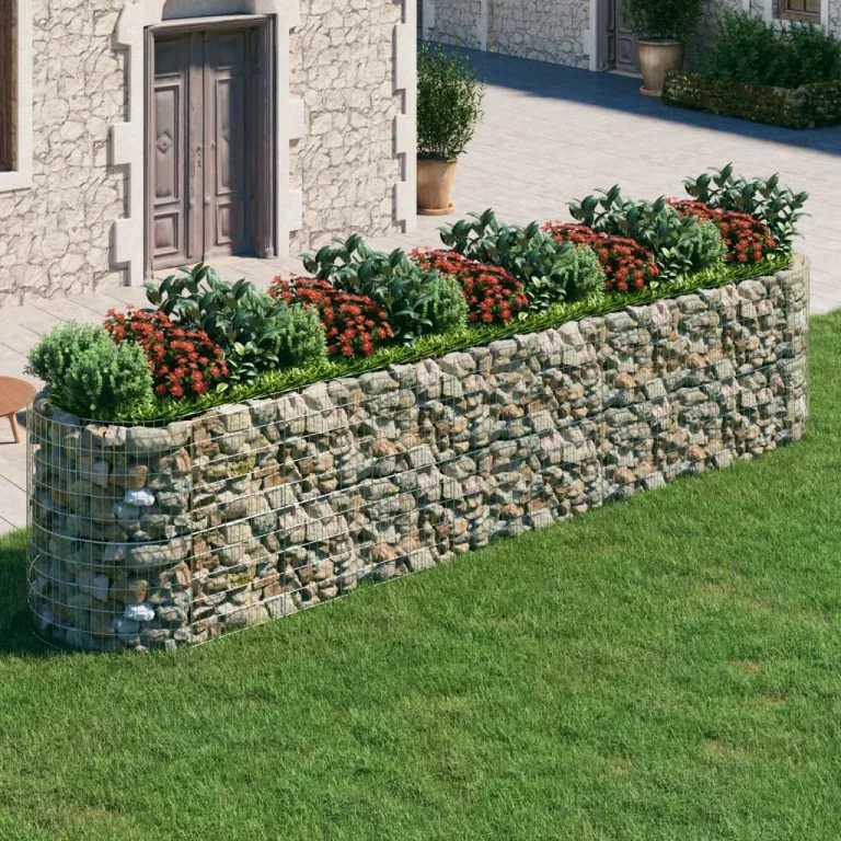 vidaXL Gabionen Hochbeet Steinkorb Pflanzkorb Gabionenkorb Pflanzkasten Pflanzkübel Pflanzbeet Garten Verzinktes Eisen 500x100x100 cm – Bild 2