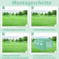Gartengewächshäuser Gewächshaus Tomatenhaus Foliengewächshaus Folientunnel Treibhaus Folienzelt Frühbeet Gemüse Pflanzenhaus Gartenhaus mit Fenster für Garten Pflanze Grün 4,5x2x2m 9m² - Thumbnail 7