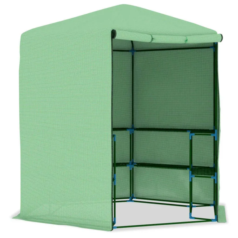 INLIFE Gewächshaus mit Regalen Stahl 227 x 223 cm – Bild 2