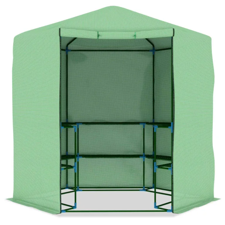 INLIFE Gewächshaus mit Regalen Stahl 227 x 223 cm – Bild 3