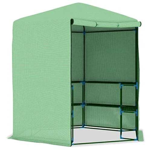 INLIFE Gewächshaus mit Regalen Stahl 227 x 223 cm – Bild 5