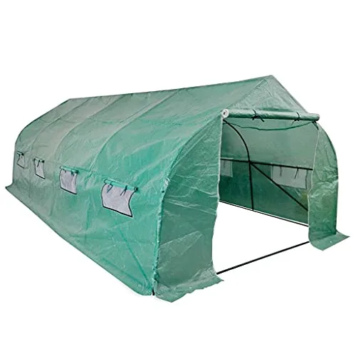 INLIFE Polytunnel Gewächshaus Begehbar & Mobil Stahlrahmen 18 m² – Bild 3
