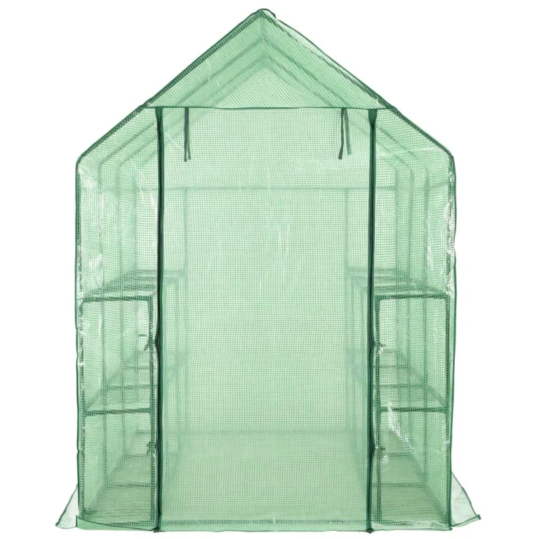 INLIFE Begehbares Gewächshaus mit 12 Regalen Stahl 143 x 214 x 196 cm – Bild 2