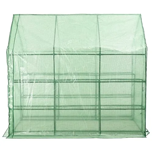 INLIFE Begehbares Gewächshaus mit 12 Regalen Stahl 143 x 214 x 196 cm – Bild 8