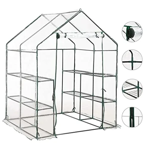 INLIFE Gewächshaus mit 8 Regalen 143 x 143 x 195 cm – Bild 9