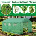 Froadp Gartengewächshäuser aus Verzinktes Rohr Tomatenhaus Winterfest Foliengewächshaus mit Gitternetzfolie Fenster Frostschutz Treibhaus Grün Gewächshaus für Garten Pflanze (6㎡, 3x2x2m) - Thumbnail 7