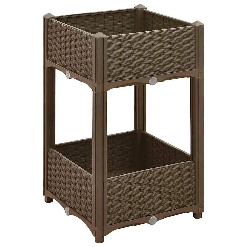 vidaXL Hochbeet Pflanzkasten Pflanzbeet Gemüsebeet Blumenbeet Blumenkasten Frühbeet Gartenbeet Blumenkübel Pflanzkübel 40x40x71cm Polypropylen - Bild 1