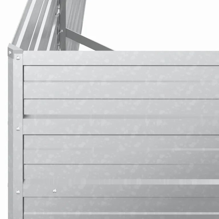 vidaXL Hochbeet aus Verzinktem Stahl, Silber, 160x80x45 cm, Pflanzkasten für Terrasse, Balkon & Garten, Blumen- und Gemüsebeet, DIY Hochbeet – Bild 8